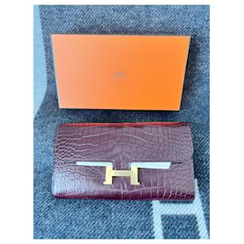 Hermès-Clutch bags-Dark red