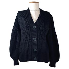 Autre Marque Chaqueta de punto Repeat Negra de Algodón Negro