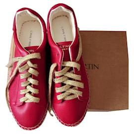 Autre Marque Sneaker stringate in pelle rossa Rosso