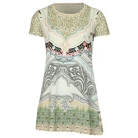 Etro Robe décontractée imprimée à manches courtes en coton multicolore Autre Imprimé python