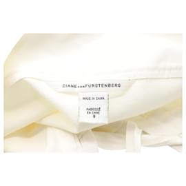Diane Von Furstenberg-Diane Von Furstenberg Lace Up Heronette Dress in White Cotton-White,Cream