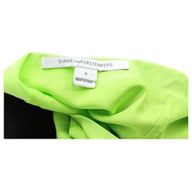 Diane Von Furstenberg-Diane Von Furstenberg Shizuka Ruffled Dress in Neon Green Silk-Green