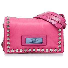 Borsa a tracolla Etiquette in tessuto rosa Prada Rosa Altro