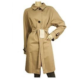 Marina Rinaldi-Marina Sport Camel Belted Lightweight Cotton Raincoat Trench Coat US 10 IT 48-Caramel