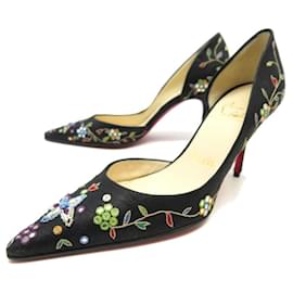 Christian Louboutin-NEW CHRISTIAN LOUBOUTIN SHOES PUMPS IRIZA LET'S GO EMBROIDERED 36 SHOES-Multiple colors