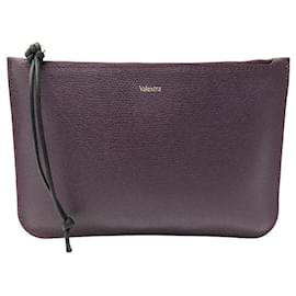 Valextra-NEW VALEXTRA COIN PURSE IN VIOLET GRAINED LEATHER NEW COIN PURSE POUCH-Purple