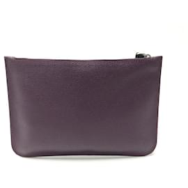 Valextra-NEW VALEXTRA COIN PURSE IN VIOLET GRAINED LEATHER NEW COIN PURSE POUCH-Purple