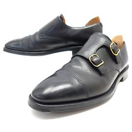 JOHN LOBB SCARPE WILLIAM II 10.5 44.5 SCARPE DERBY BI BUCLE NERE Nero