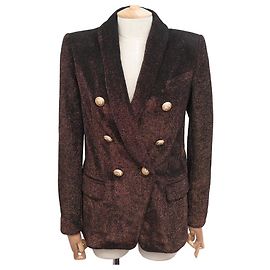 NEW BALMAIN GIACCA BLAZER foderato PETTO TESTE DI LEONI LUREX M 38 Giacca Altro
