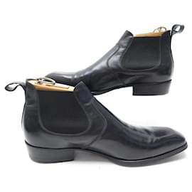 JM Weston-JM WESTON INFORMAL CHELSEA SHOES 457 Boots 10E 44 WIDE LEATHER SHOES-Black
