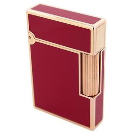 NEW ST DUPONT LINE LIGHTER 2 RED CHINESE LACQUER GOLD PLATED LIGHTER Red
