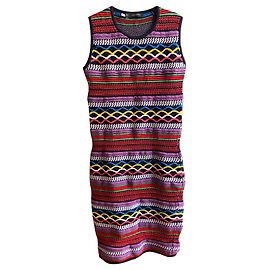 Vestido Dsquared2 multicolor de punto con bordados mini midi Multicolor