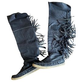 Autre Marque Botas mocassim El Vaquero Apache em couro preto Preto