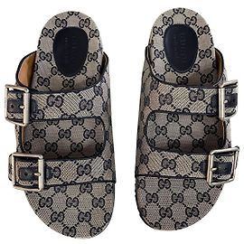 Gucci ANDALO SLIDER UOMO CON CINTURINI Nero Beige