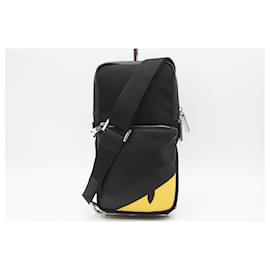 Fendi-*FENDI Fendi/body bag» bugs eye belt bag black yellow-Black,Yellow