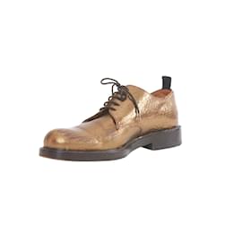 Marc Jacobs-Sapatos de couro Marc Jacobs com cadarço-Dourado