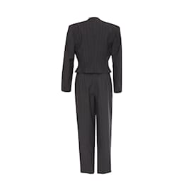Gianni Versace-Gianni Versace Pinstripe Jumpsuit and Jacket-Grey