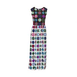 Jeanne Lanvin Vintage-Kleid mit optischem Muster Mehrfarben
