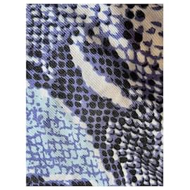 Diane Von Furstenberg-Vestido envelope de seda DvF Julian Mini-Azul