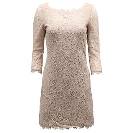 Diane Von Furstenberg Vestido de renda DvF Zarita nude Carne