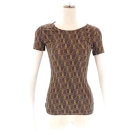 Fendi-*Fendi short-sleeved T-shirt size: 42 Rayon 92% Urethane 8% Brown x bag pattern FENDI-Brown