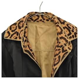 Fendi-*FENDI Size: 42 Reversible long trench coat with leopard Harako Beige-Beige