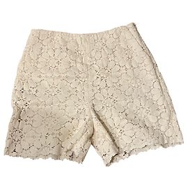 Shorts de renda Zara creme Cru