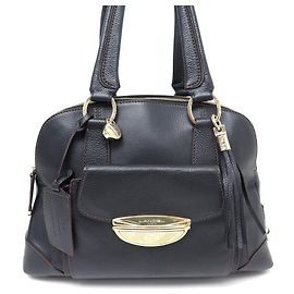 BOLSA DE MÃO LANCEL ADJANI GM EM COURO GRANADO MARROM BOLSA DE MÃO DE COURO MARROM Marrom