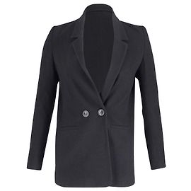 Anine Bing Madeleine Blazer petto foderato in lana nera Nero
