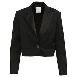 Blazer Court Sandro en Polyester Noir Noir