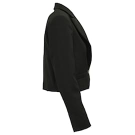 Sandro-Sandro Cropped Blazer in Black Polyester-Black