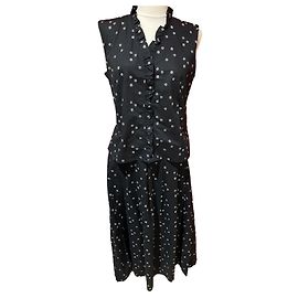 Conjunto de Saia e Blusa Agnès b. Preto e Branco Algodão Preto Branco