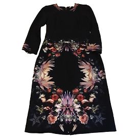 Givenchy Kleid mit Blumenprint Schwarz Viscose Größe 36 Schwarz