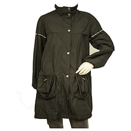 Burberry-Burberry Black Polyester Raincoat Mac Trench Jacket Coat Girl 14 yrs or Women XS-Black