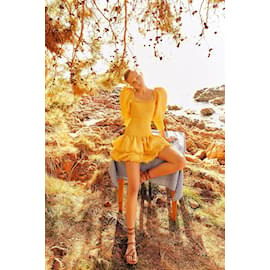 Autre Marque-RAISA VANESSA  Dresses T.International M Cotton-Yellow