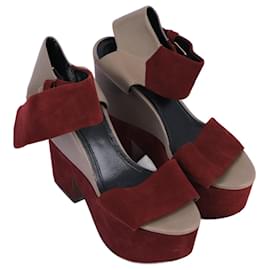 Céline-CELINE  Sandals EU 37 Leather-Dark red