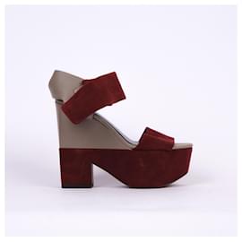 Céline-CELINE  Sandals EU 37 Leather-Dark red