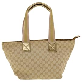 Gucci-GUCCI GG Canvas Sherry Line Tote Bag Or Rose 131230 Auth ki2872-Rose,Doré