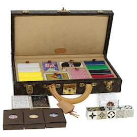 Louis Vuitton-LOUIS VUITTON Monogram Casino Case Playing Cards Cube Game Dice SPO Auth 41140A-Monogramme