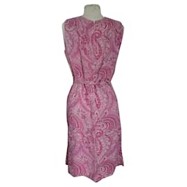 Autre Marque-Linen & silk dress, taille 38.-Pink