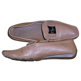 Dior-Camel leather loafers, 39,5.-Caramel
