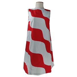 Marimekko Vestidos Blanco Roja Multicolor