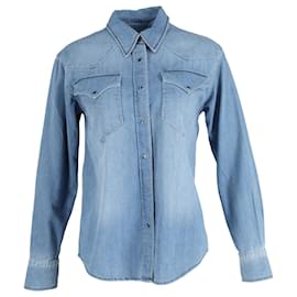Isabel Marant-Isabel Marant Camicia di jeans con bottoni in cotone blu-Blu