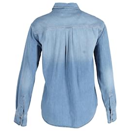 Isabel Marant-Isabel Marant Button Up Denim Shirt in Blue Cotton-Blue