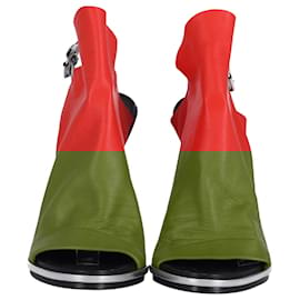 Balenciaga-Balenciaga Glove Sandals in Red Leather-Red