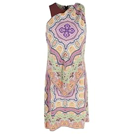 Etro-Etro Arabesque-bedrucktes Kleid aus mehrfarbiger Seide-Mehrfarben