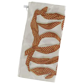 Totême-Echarpe Toteme com Monograma Bloody Mary em Seda Branca-Branco