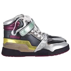 Isabel Marant-Isabel Marant Bresse Metallic Colorblock High-Top Sneakers in Multicolor Leather-Multiple colors