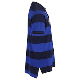 Ralph Lauren-Ralph Lauren Striped Short Sleeved Polo Shirt in Blue Cotton-Blue,Navy blue