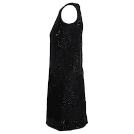 Dolce & Gabbana-Dolce & Gabbana Mini Dress with Lace in Black Sequin-Black